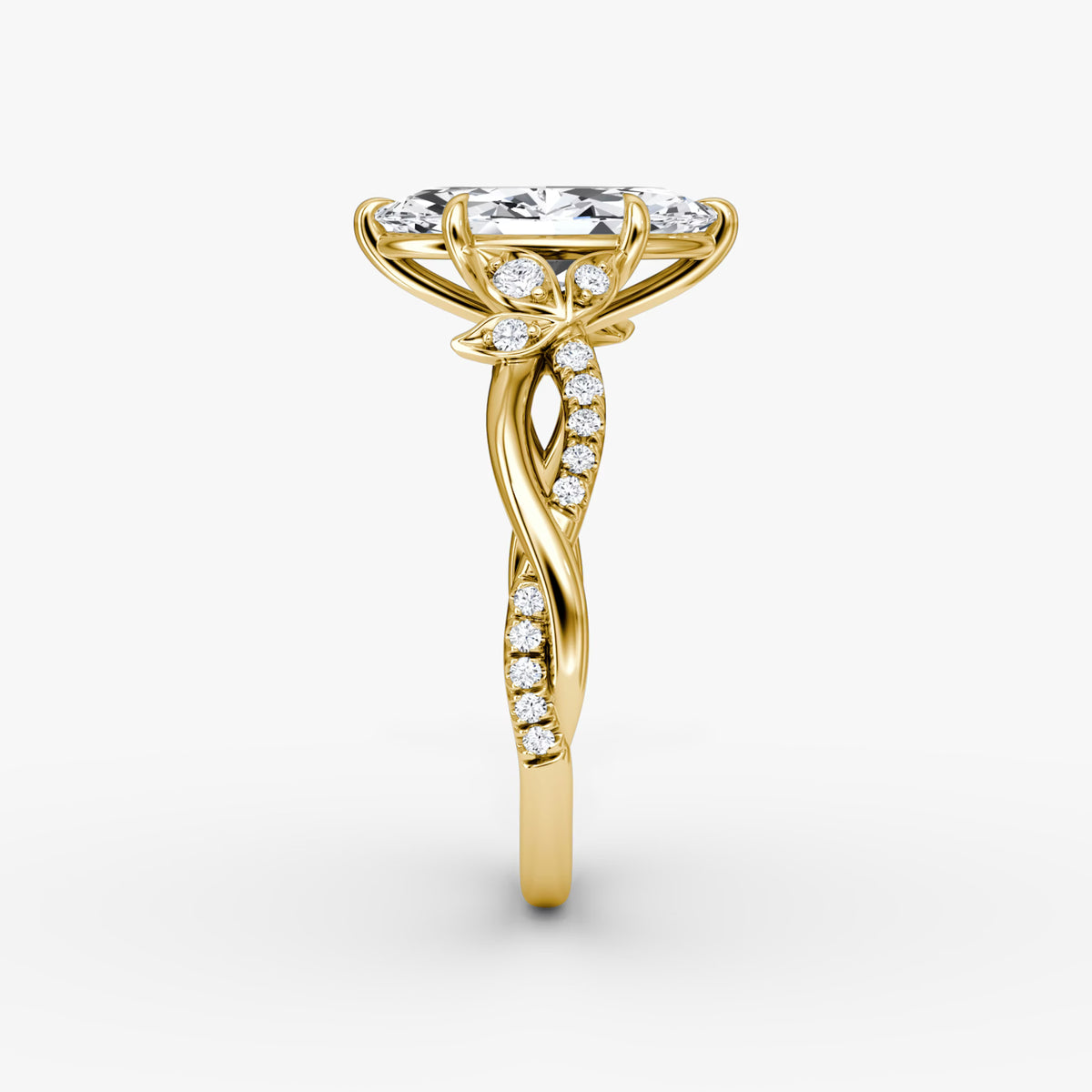 ROSELLA  -  1.5CT E VVS2 Twisted Floral Marquise Engagement Ring