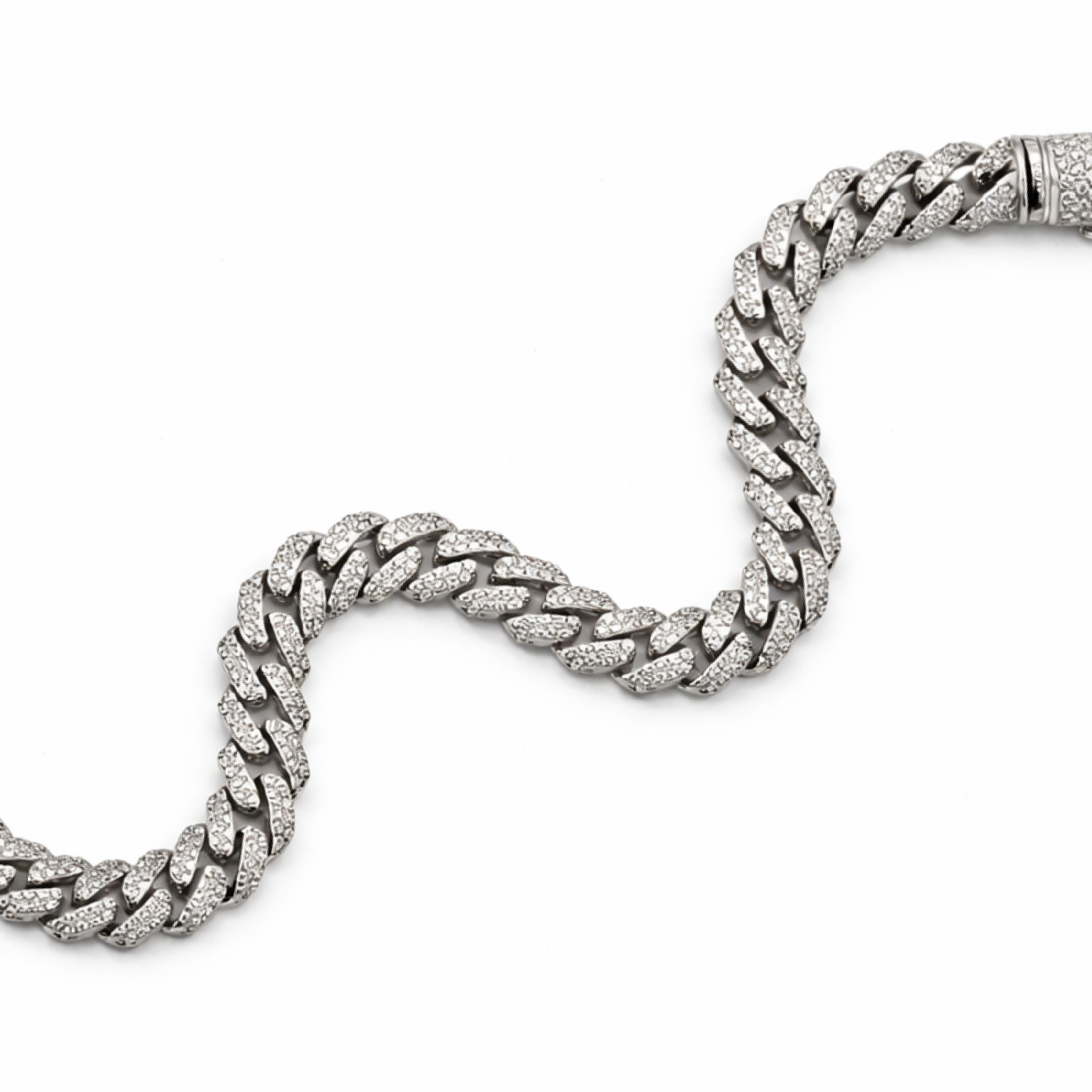 8mm Silver Moissanite Cuban Link Bracelet