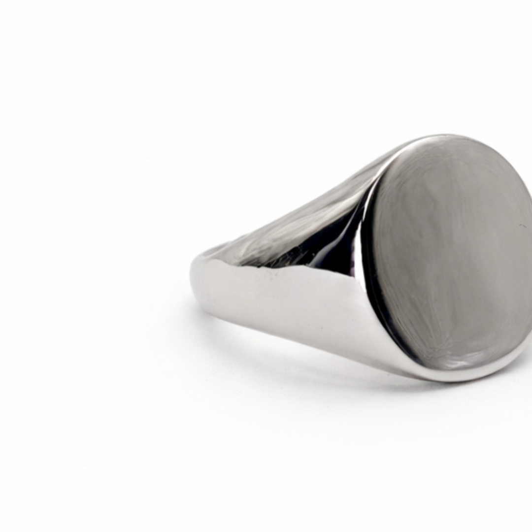 Silver Oval Signet Men's Ring