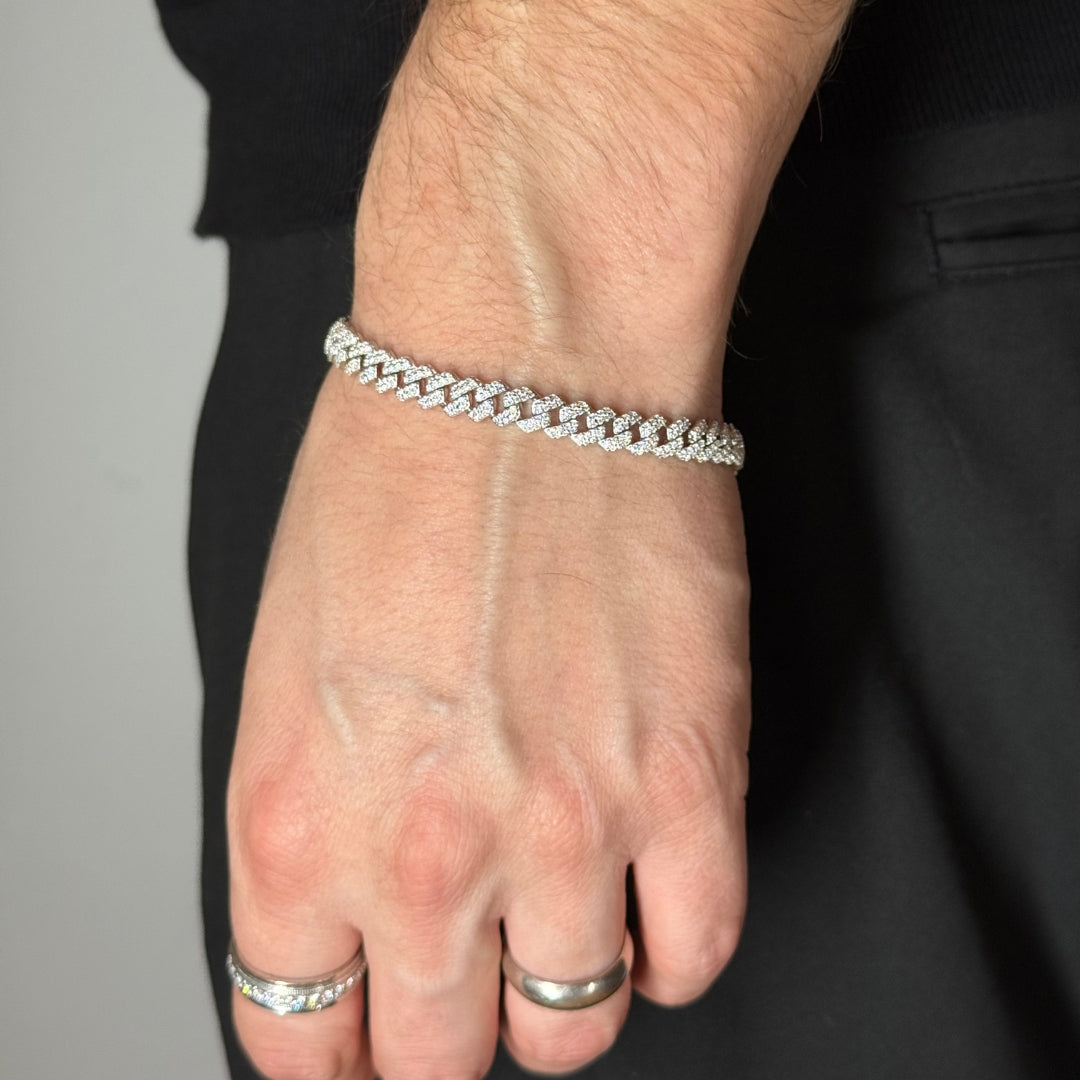 7mm Moissanite Cuban Link Bracelet
