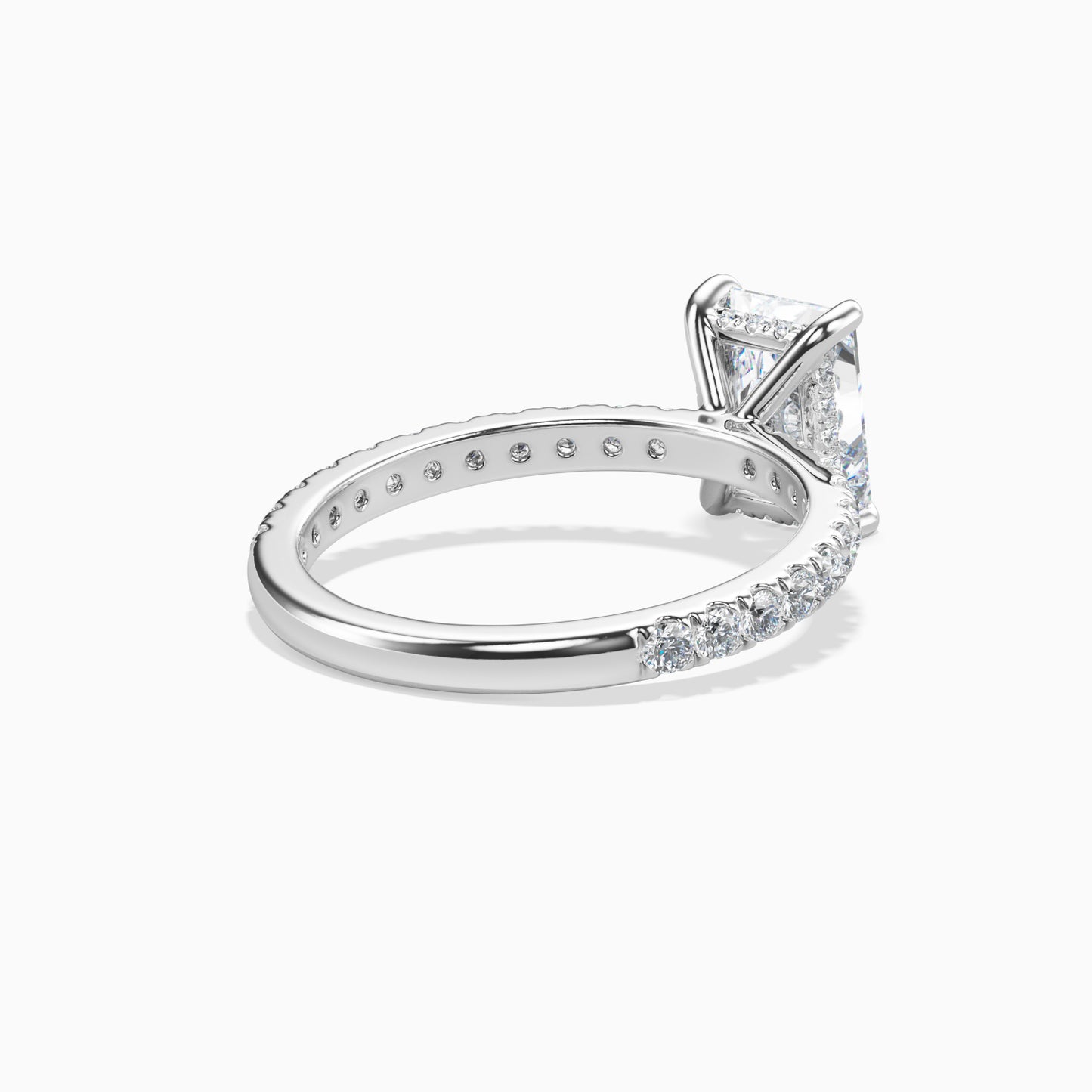 Moissanite Platinum Pave Solitaire Engagement Ring 2 Carat