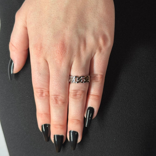 Silver Cuban Link Ring