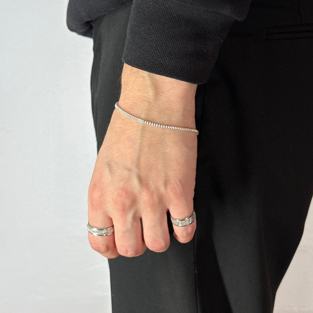 2mm Franco Chain & Bracelet Rhodium Plated