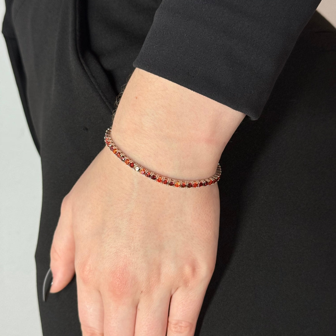 3mm Zircon Tennis Bracelet Red Radiant