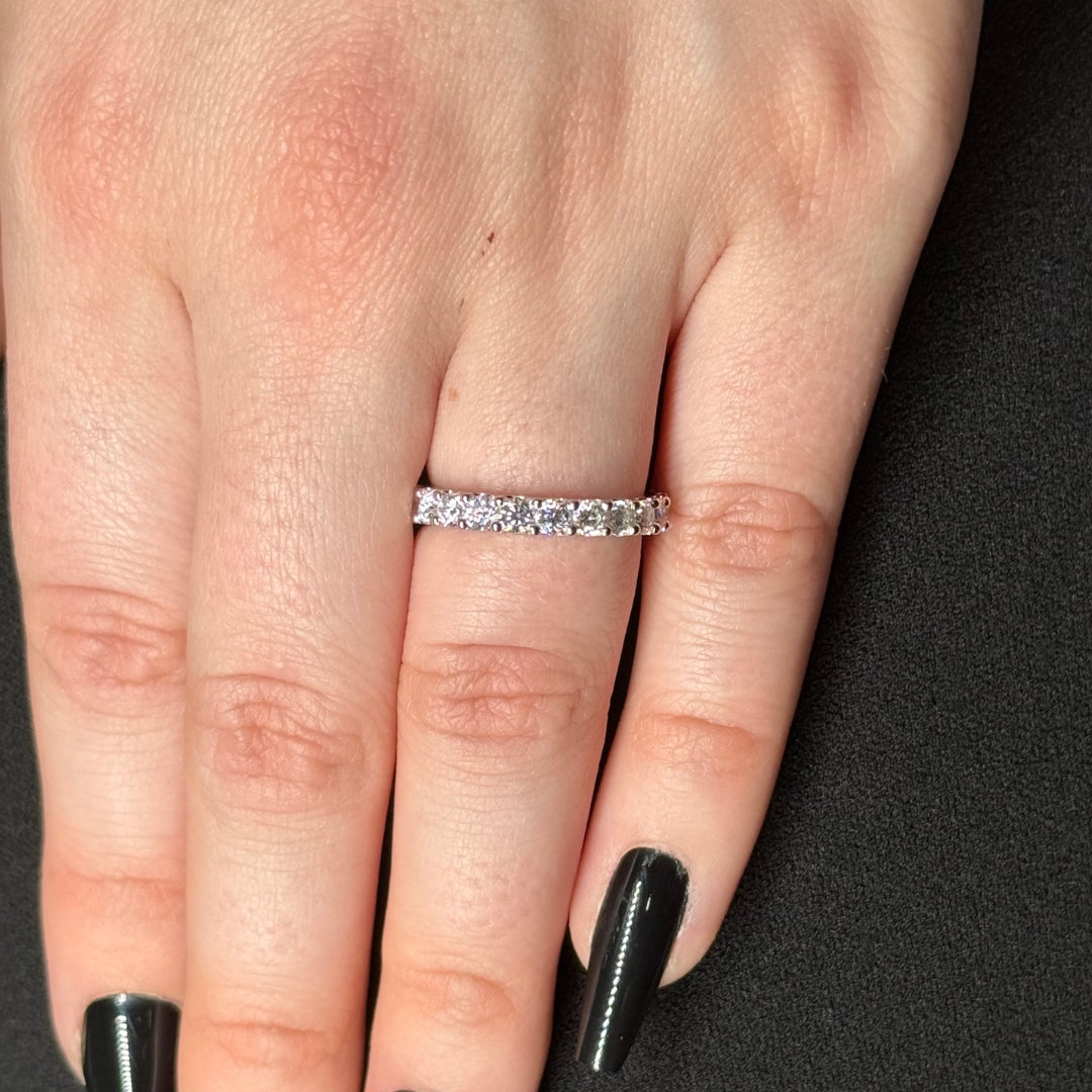 Eternity Moissanite Ring Rhodium Plated 2 Carat