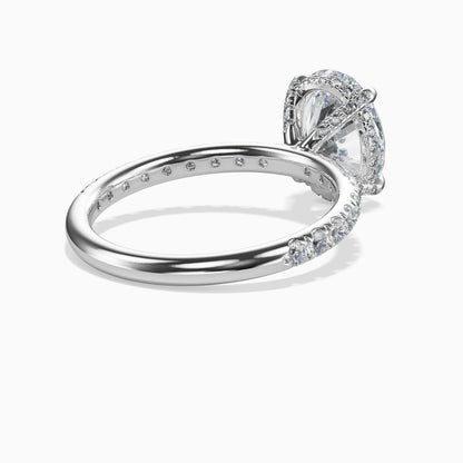 Moissanite Oval Shape Petite Iced Solitaire Engagement Ring 3.21 Carat