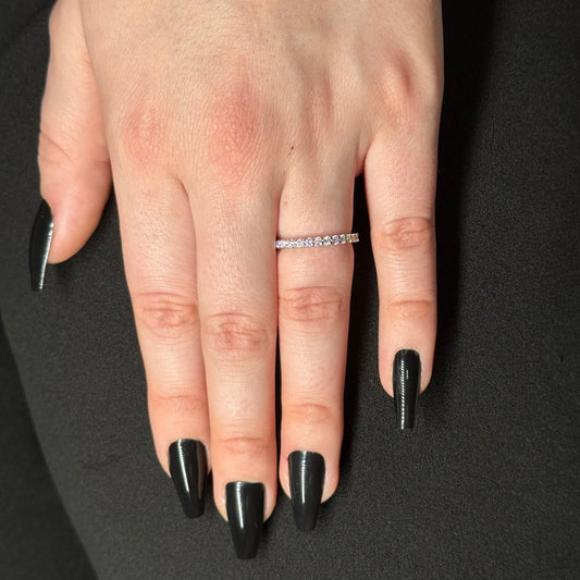 Eternity Moissanite Ring Rhodium Plated 1 Carat