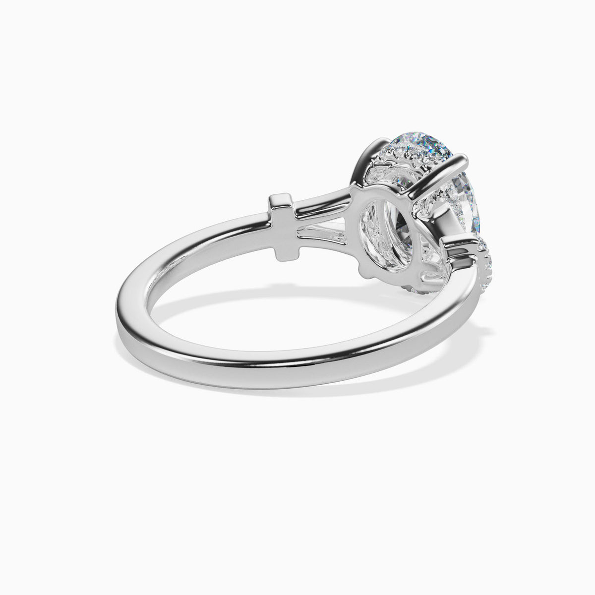 CLAIRE  -  2CT E VVS2 Oval Cut Split Shank Engagement Ring