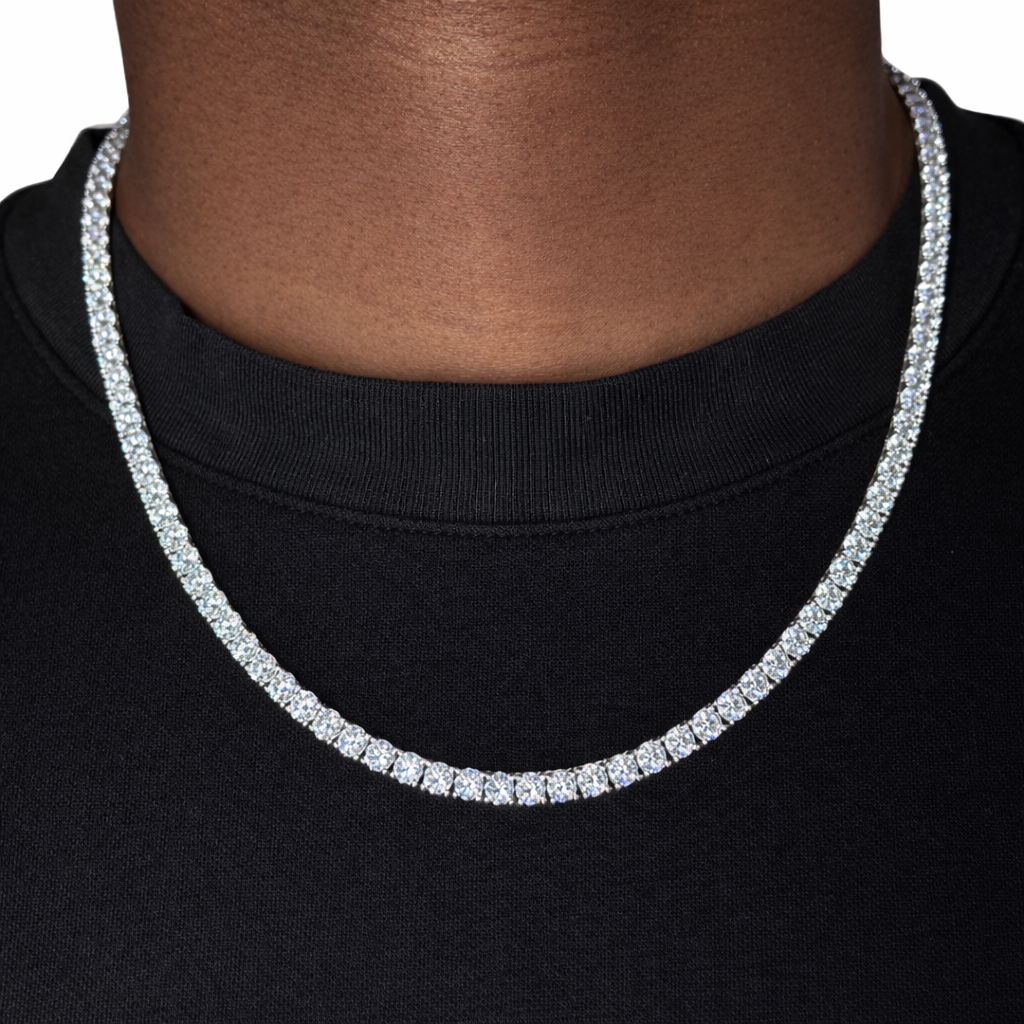 4mm Silver Moissanite Tennis Chain