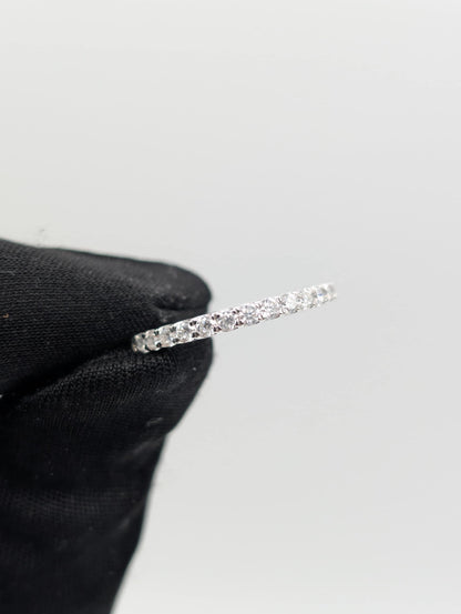 Eternity Moissanite Ring Rhodium Plated 1 Carat