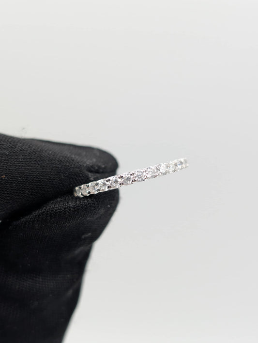 Eternity Moissanite Ring Rhodium Plated 1 Carat
