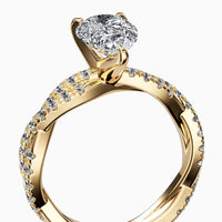 AURORA- 2CT E VVS2 Twisted Chank Pear Cut Engagement Ring
