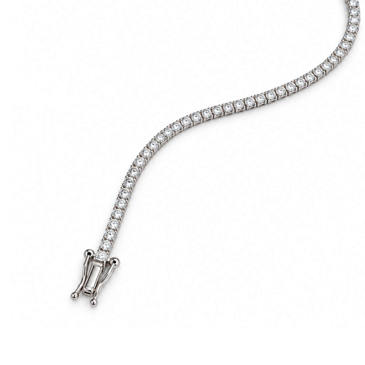 2mm Silver Moissanite Tennis Chain