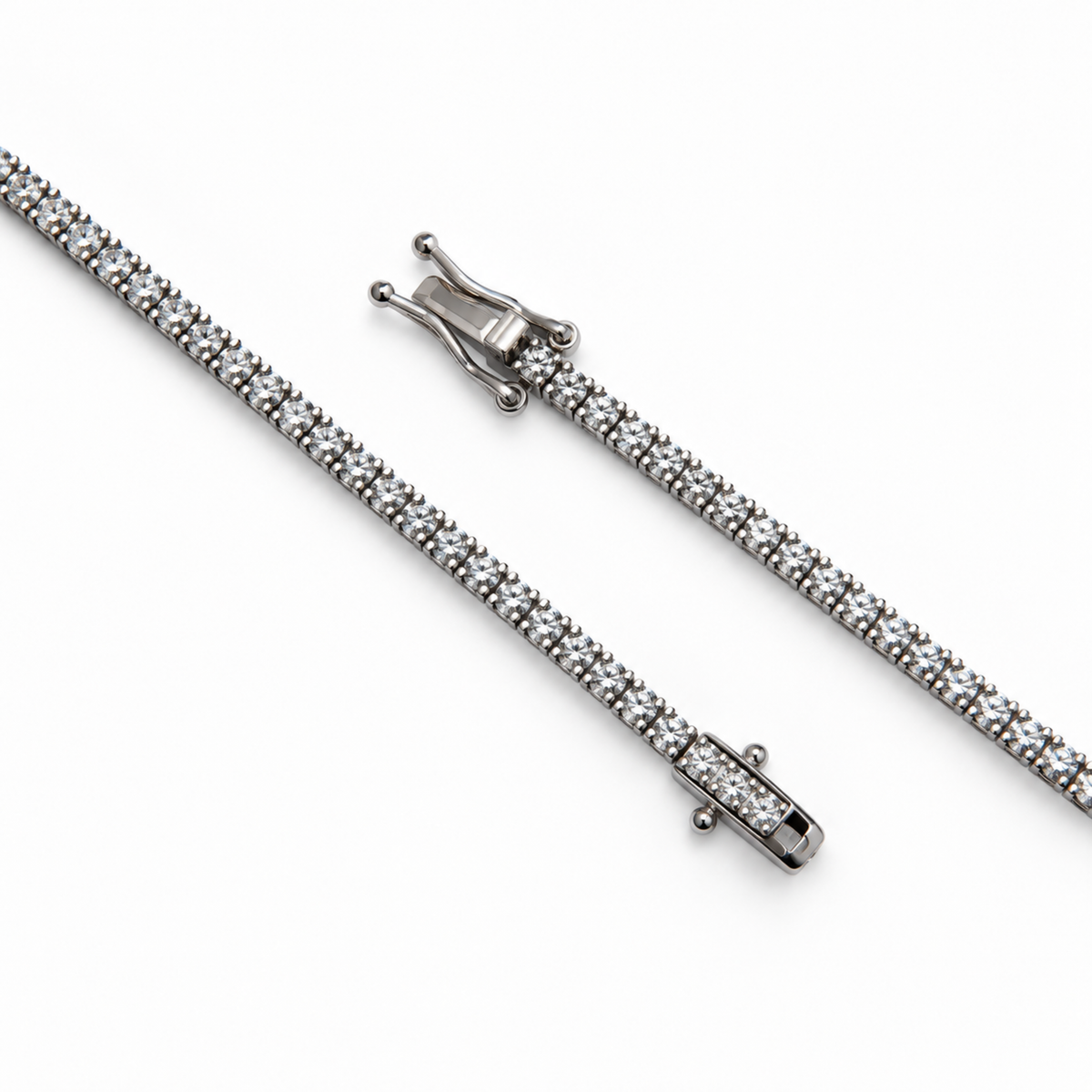 2mm Silver Moissanite Tennis Chain