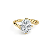DIANA -  2CT E VVS2 Oval Cut Bypass Solitaire Engagement Ring