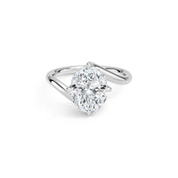 DIANA -  2CT E VVS2 Oval Cut Bypass Solitaire Engagement Ring