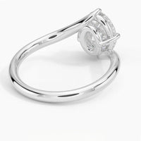 DIANA -  2CT E VVS2 Oval Cut Bypass Solitaire Engagement Ring