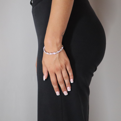Honeycomb Moissanite Tennis Bracelet Rhodium Plated