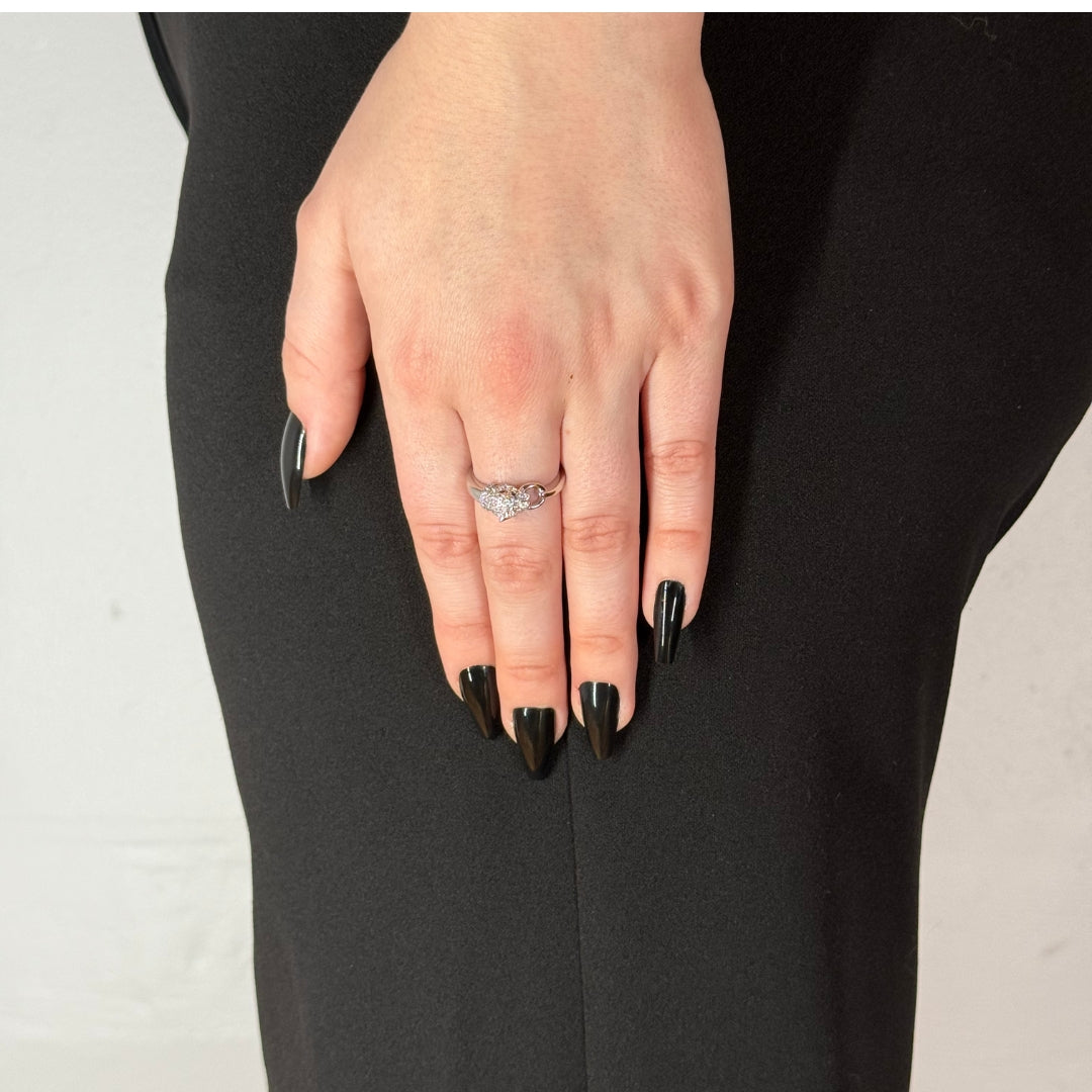 Silver Zircon Panther Ring