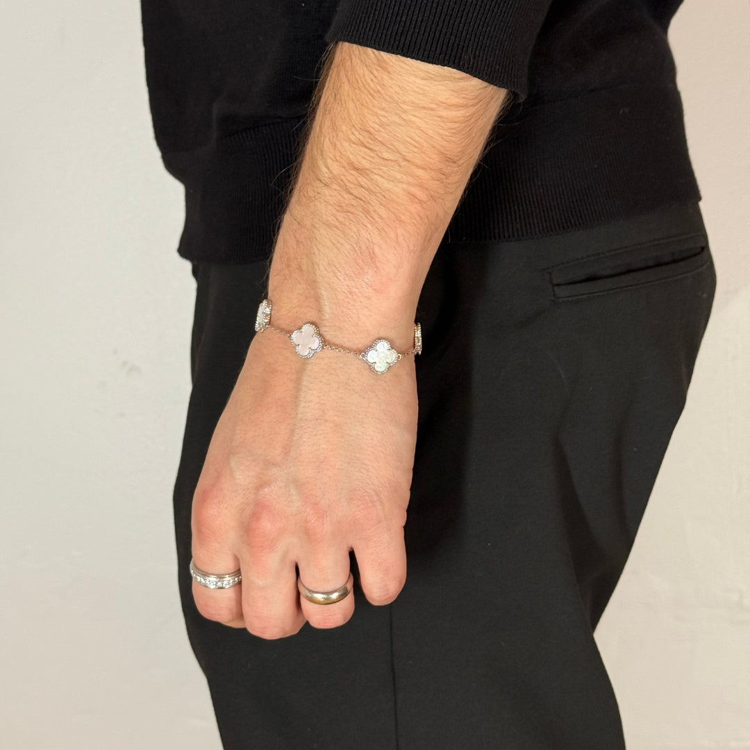 Bracelet en nacre et trèfle 