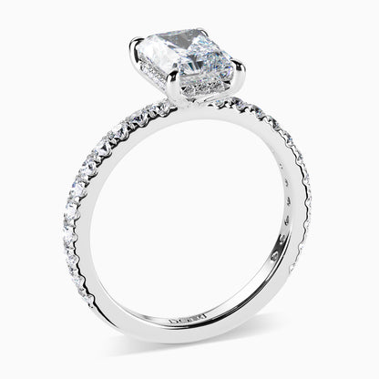 Moissanite Platinum Pave Solitaire Engagement Ring 2 Carat