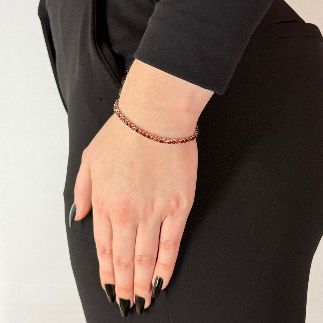 3mm Zircon Tennis Bracelet Red Radiant
