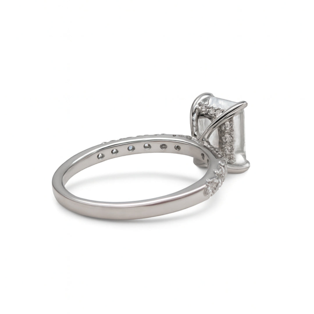 Laboratory Diamond Emerald shape ring 2.10 Carat