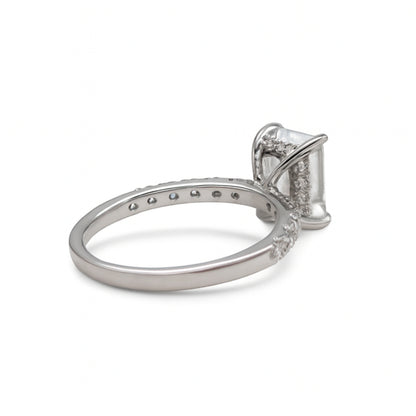 Laboratory Diamond Emerald shape ring 2.10 Carat