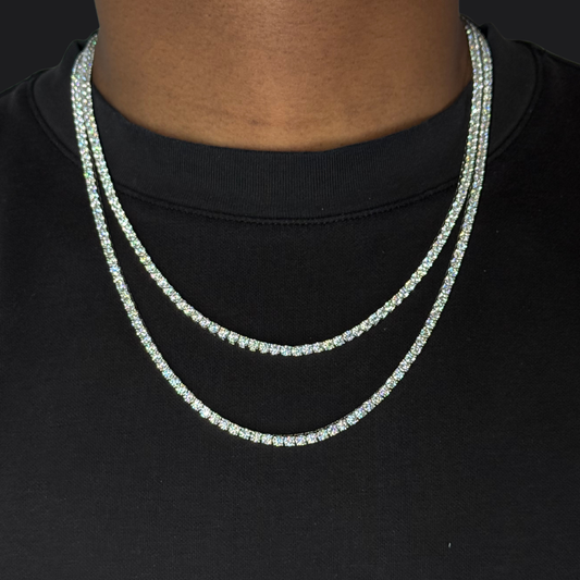 3mm Moissanite Tennis Chain Rhodium Plated