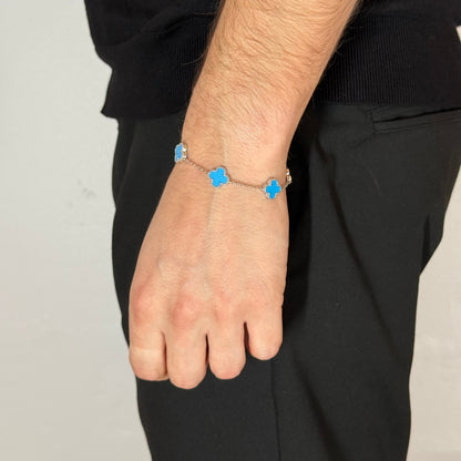 Clover Tiffany Blue Bracelet