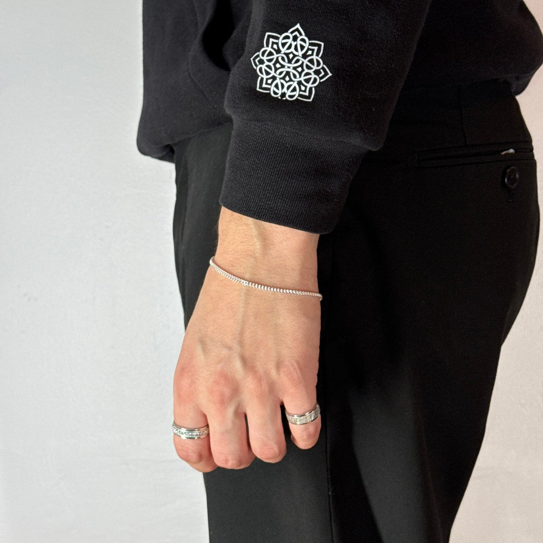 2mm Franco Bracelet Rhodium Plated