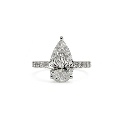 Laboratory Diamond Pear shape ring 2.69 Carat