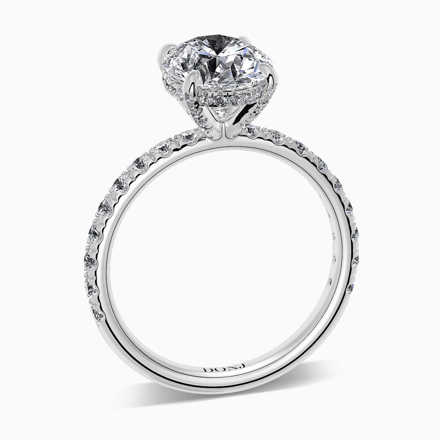 Moissanite Oval Shape Petite Iced Solitaire Engagement Ring 3.21 Carat