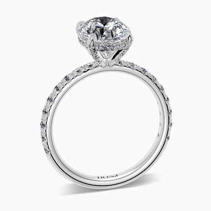 Moissanite Oval Shape Petite Iced Solitaire Engagement Ring 3.21 Carat
