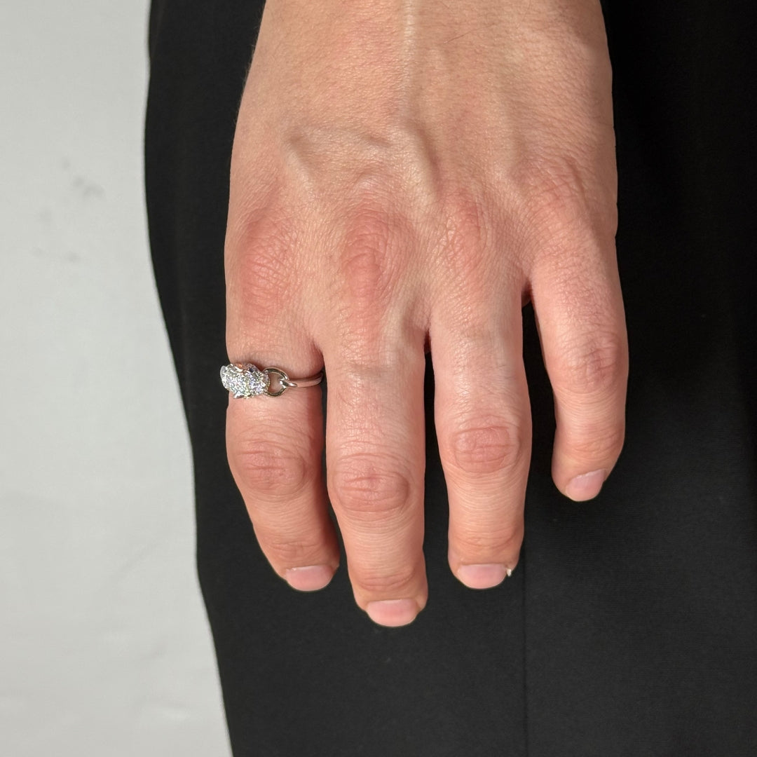 Silver Zircon Panther Ring