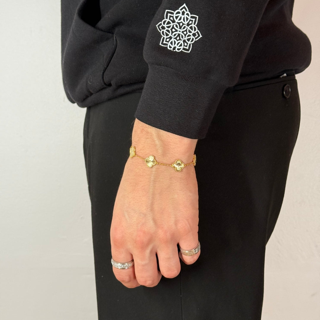 Bracelet Clover en argent plaqué or jaune 