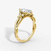 ROSELLA  -  1.5CT E VVS2 Twisted Floral Marquise Engagement Ring