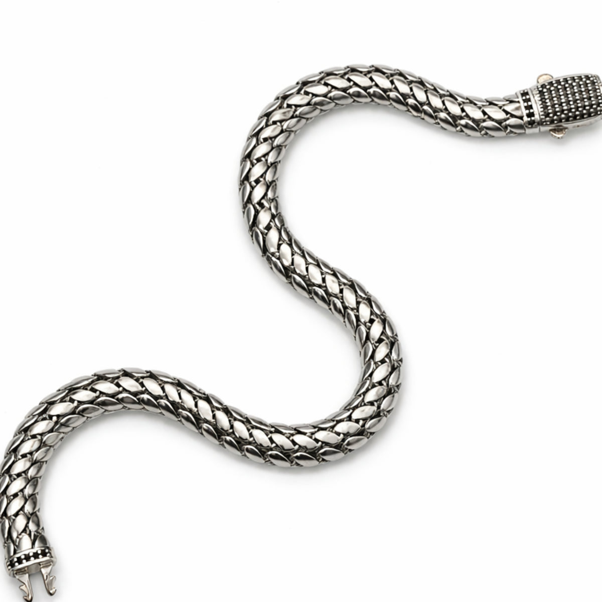 7.5mm Silver Serpent Bracelet