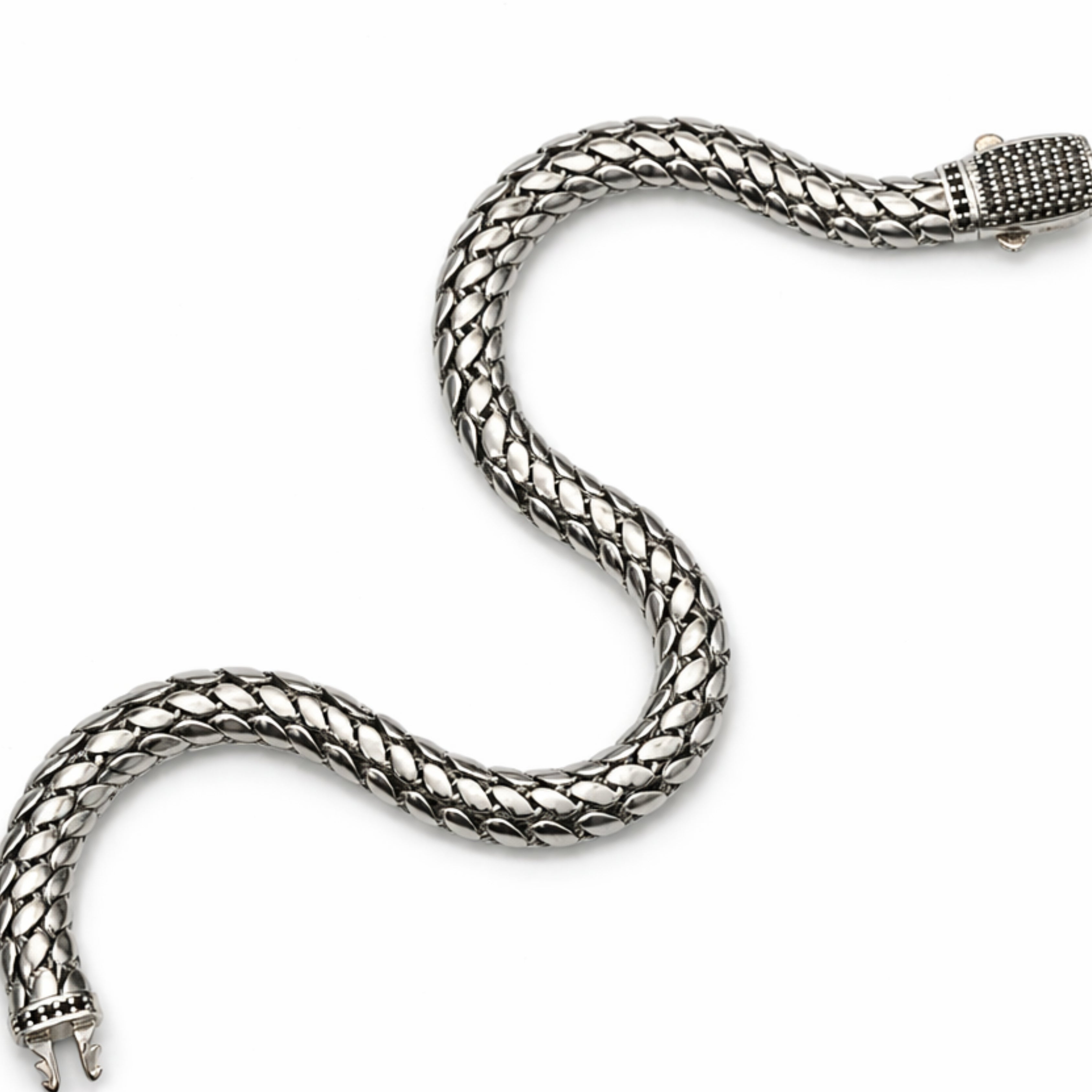 7.5mm Silver Serpent Bracelet