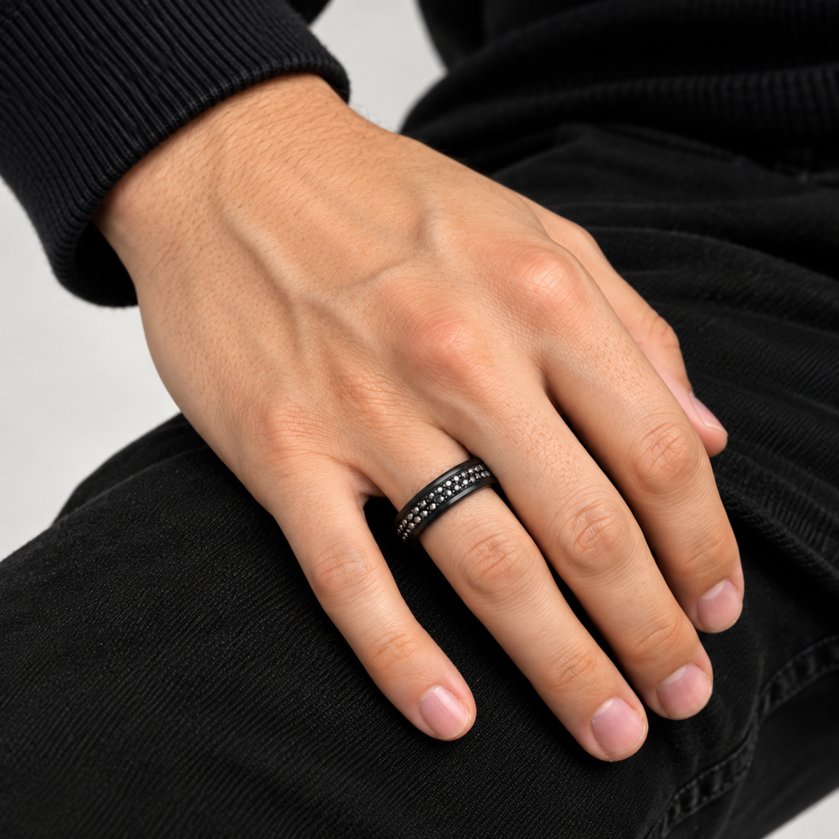 Black Pavè Eternity Ring