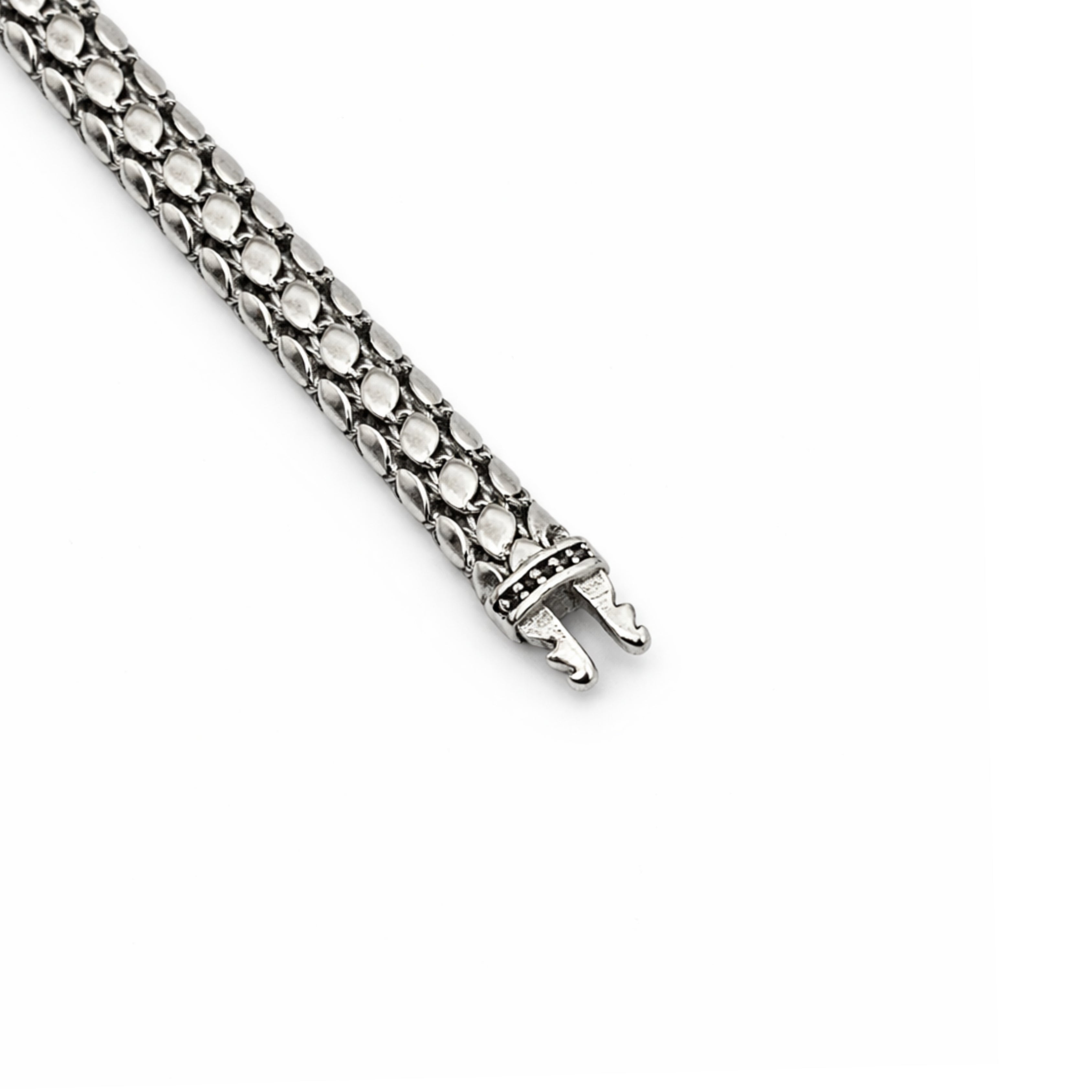 7.5mm Silver Serpent Bracelet