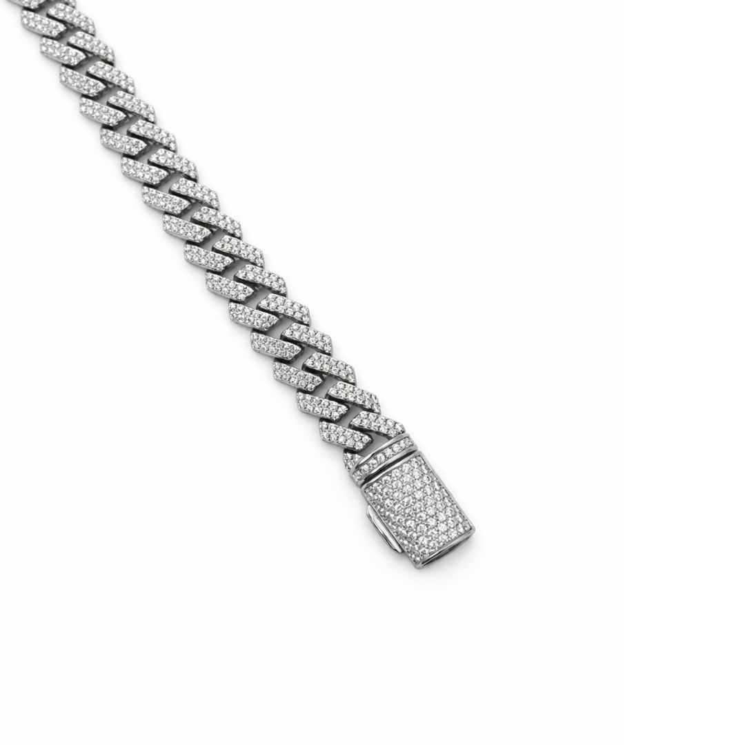 10mm Silver Moissanite Cuban Link Chain