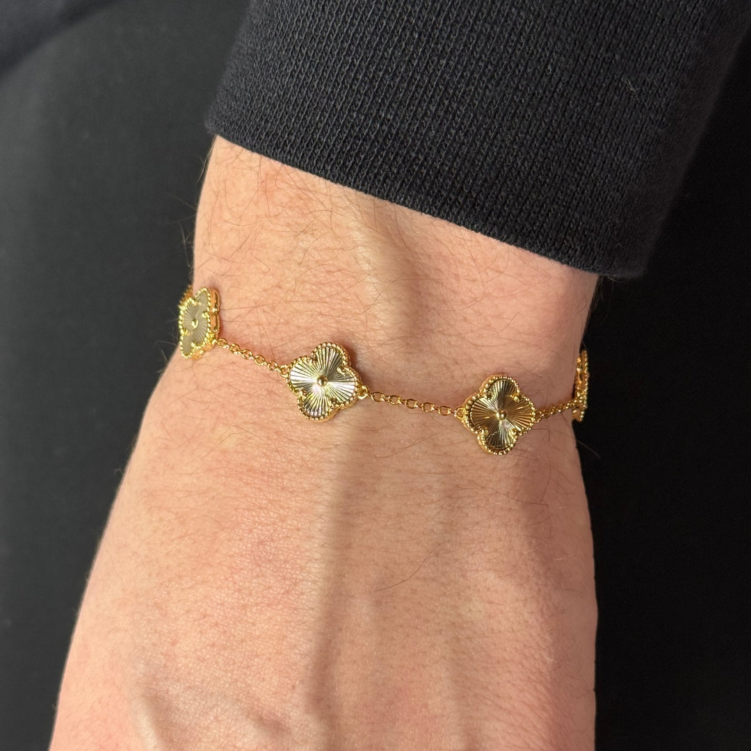 Bracelet Clover en argent plaqué or jaune 