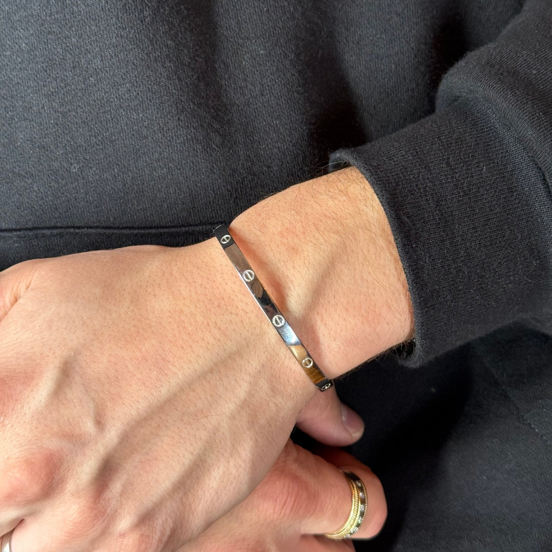 Silver Love Bracelet Rhodium Plated