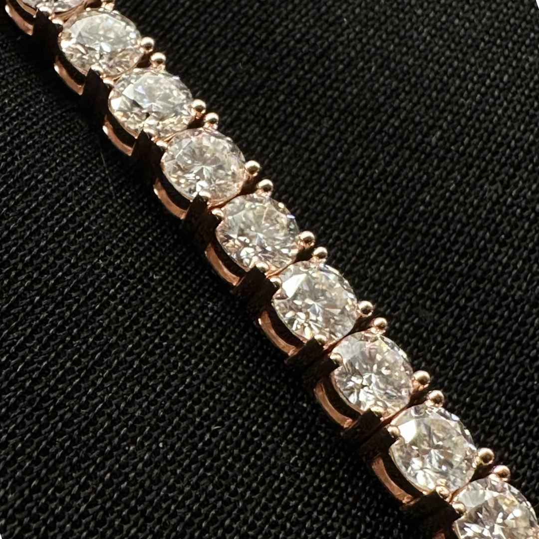 4mm Moissanite Tennis Bracelet Rose Gold Plated
