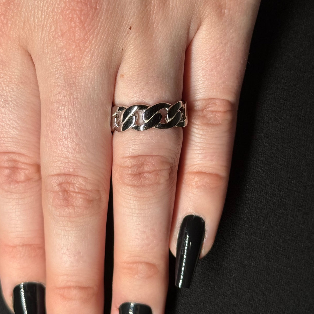 Silver Cuban Link Ring