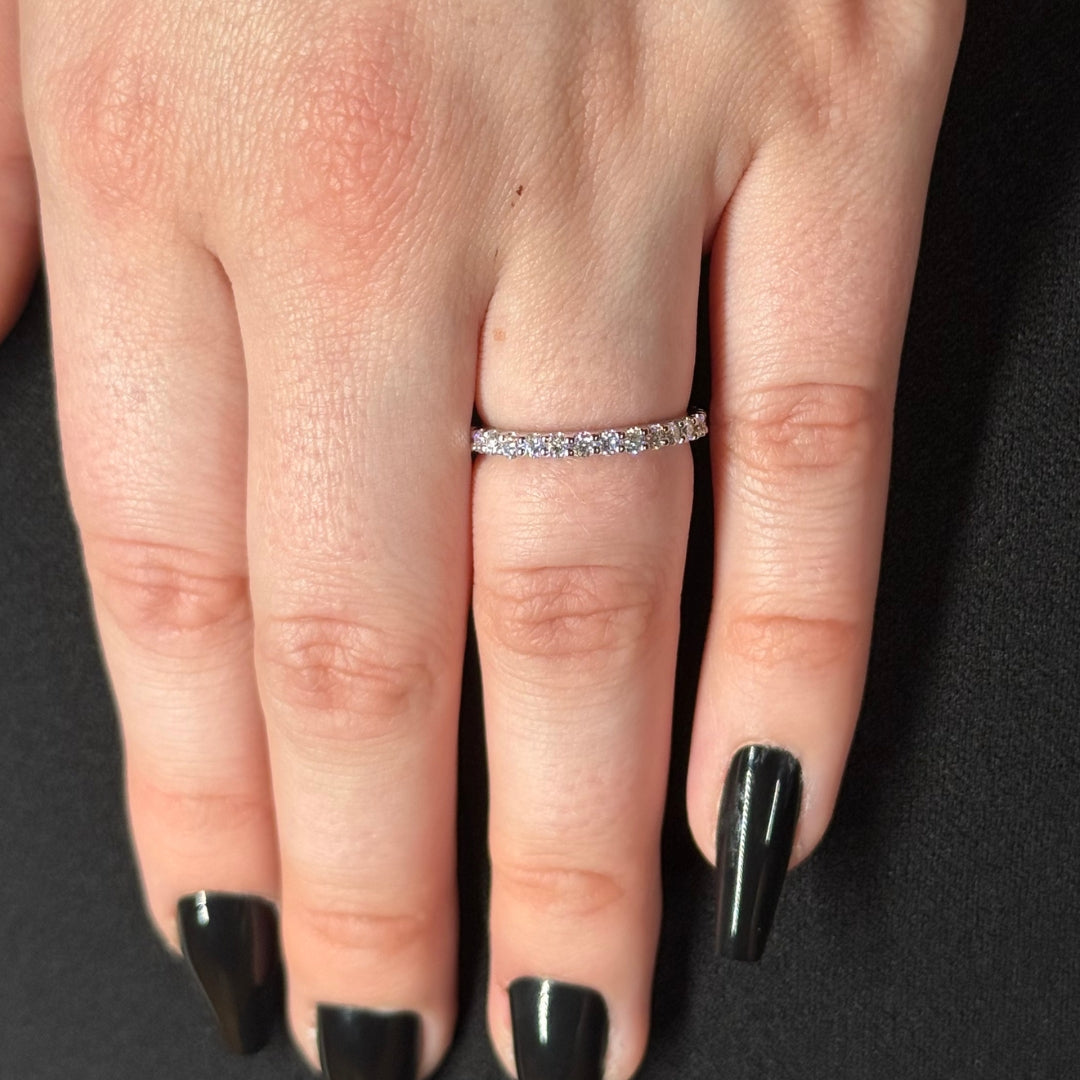 Eternity Moissanite Ring Rhodium Plated 1 Carat