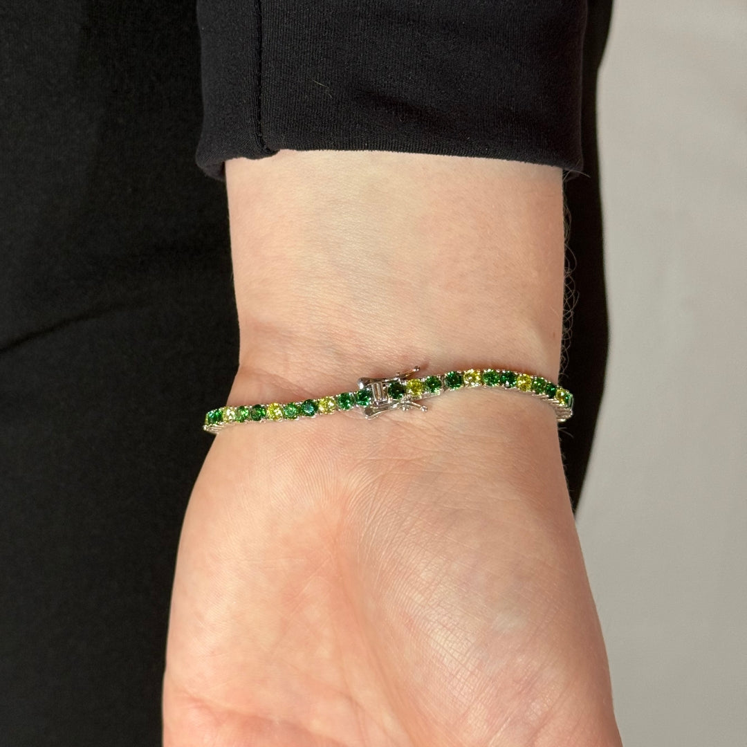 3mm Zircon Tennis Bracelet Green Radiant