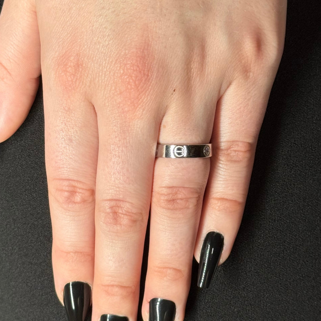 Silver Love Ring Rhodium Plated