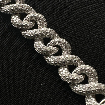 8mm Moissanite Infinity Link Bracelet Rhodium Plated